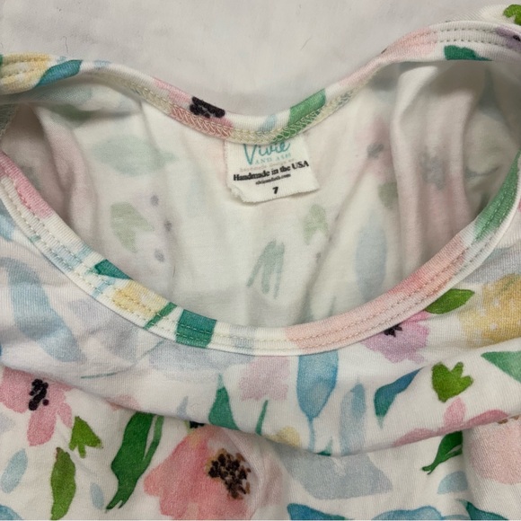 Vivie and Ash Floral Twirl Dress Short Sleeve Size 7 VGUC Pink Green Blue - Picture 4 of 6